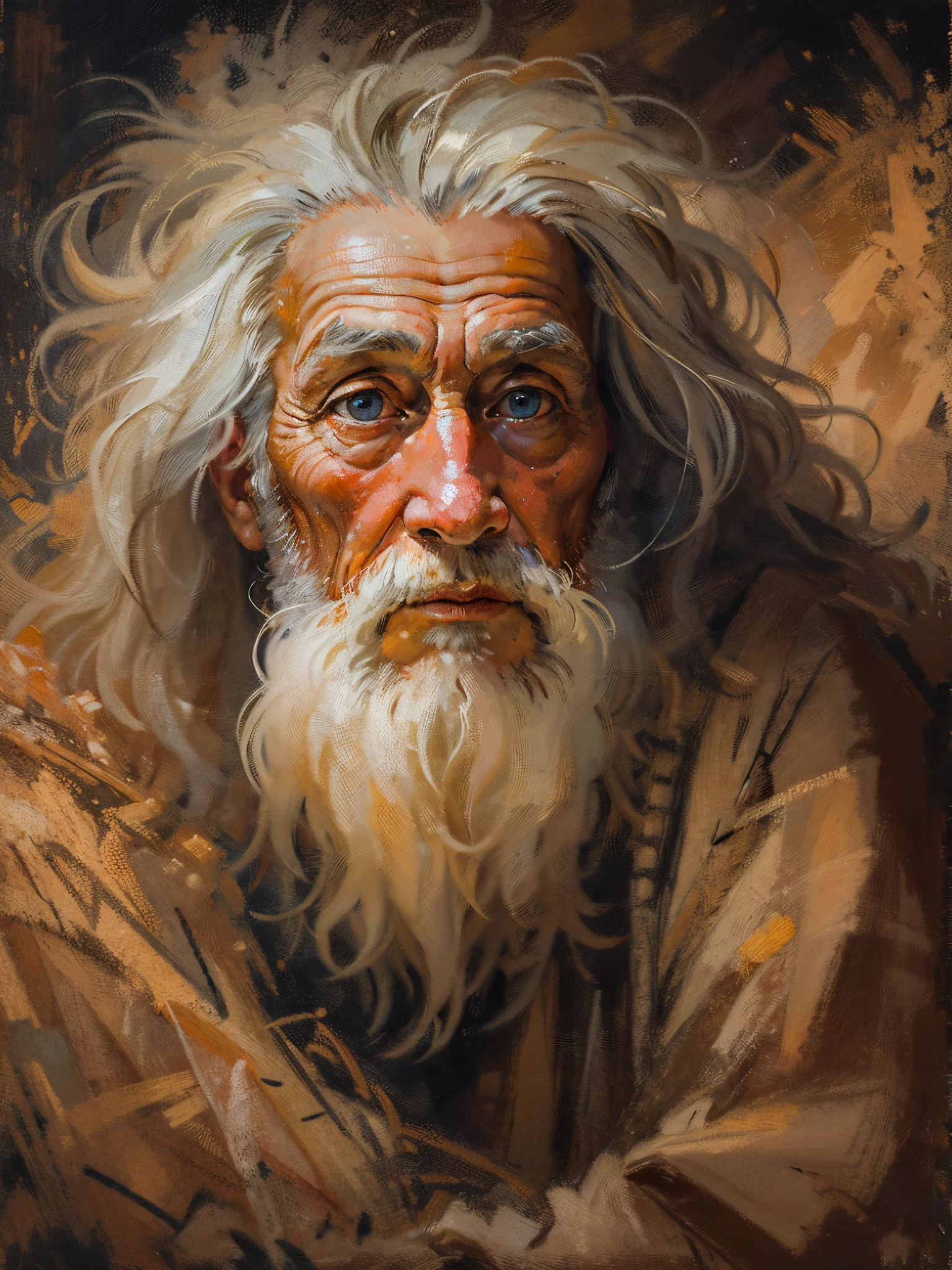 An old man with a long white beard and a beard - SeaArt AI