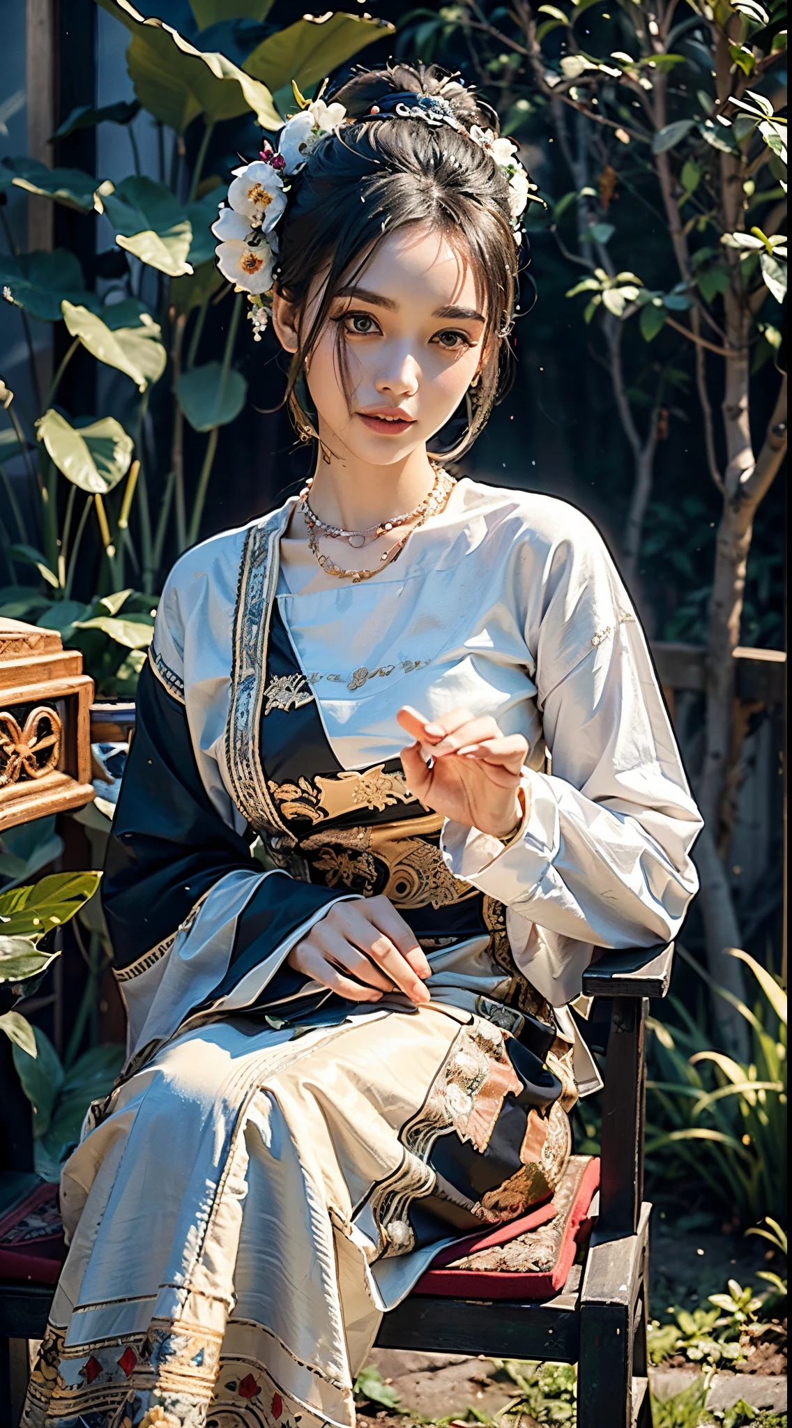 ((upper body)), ((from below)), ((realistic)), 1 Asian female model, A young girl, (Close up), (in a pub, Sit Pose, Leaning against the bar), Look out the window, Pleasing posture, Eye-catching poses, Detailed scenes, Coiled hair, Hairpins, Beautiful hair accessories, Brownish-yellow hair, light make-up, Blushlush, Gloss on lips, pretty legs, ((White cheongsam, shawl, high-waist)), ((warm lights, a warm color palette)), (Extremely high color saturation), Detailed details, ultra-detailliert, (tmasterpiece, best qualtiy), (An extremely delicate and beautiful work), Delicate earrings, Delicate necklace, Simple blurred background, Extreme detail description, Ultra-fine painting, Delicate face, slim toned body, Slimming the waist, (high and cold, Goddess of high cold, Cold and glamorous), (anatomy correct)