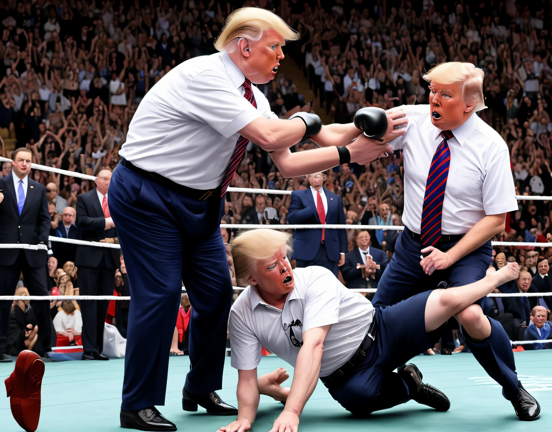 Trump beating up biden