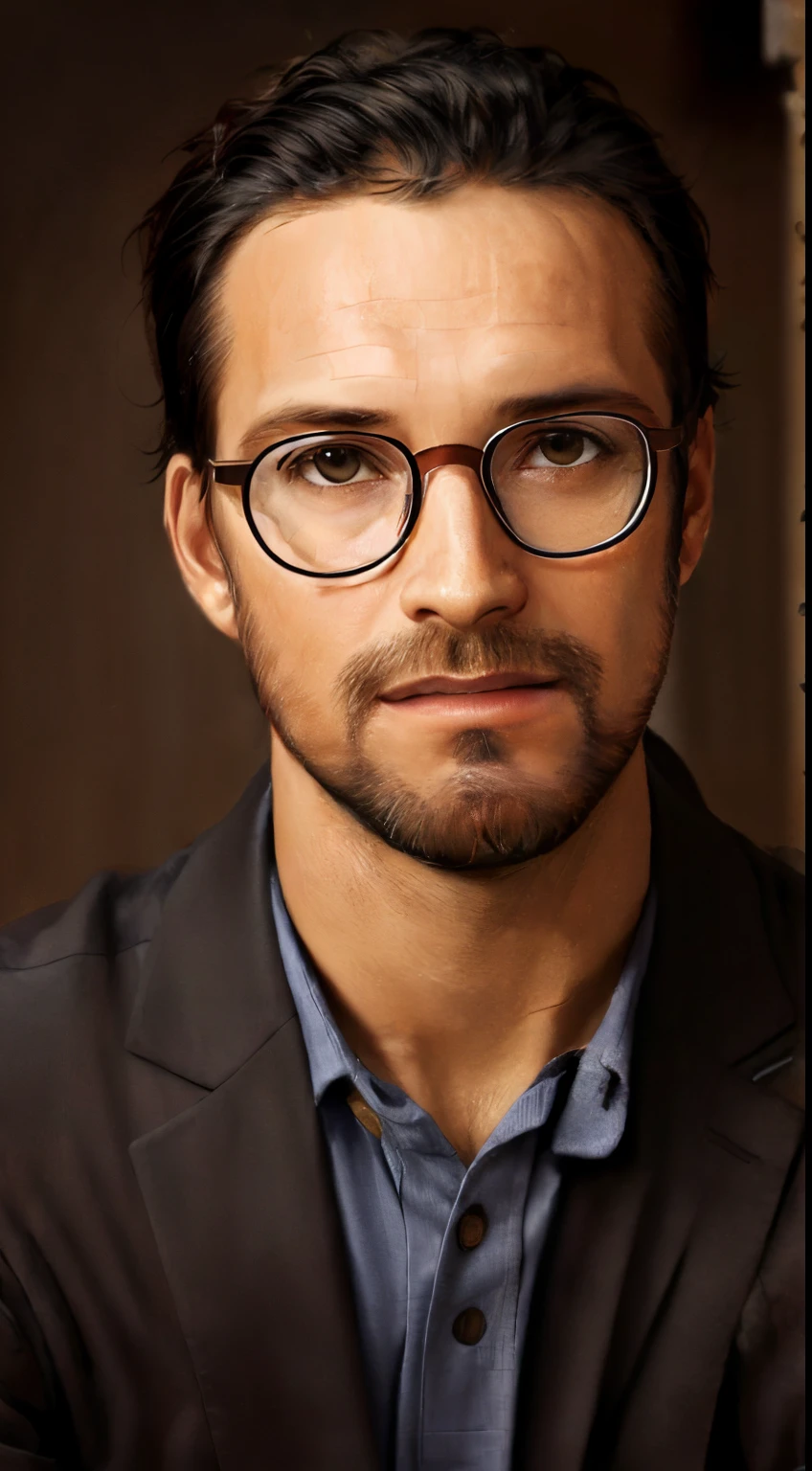 Idian man with glasses and googles,brown skin, man with glasses, high quality portrait, professional profile picture, google, google design, professional portrait, profile portrait, with glasses, promotional portrait, professional picture, by Adam Marczyński, official product photo, professional profile photo, with glasses and goatee