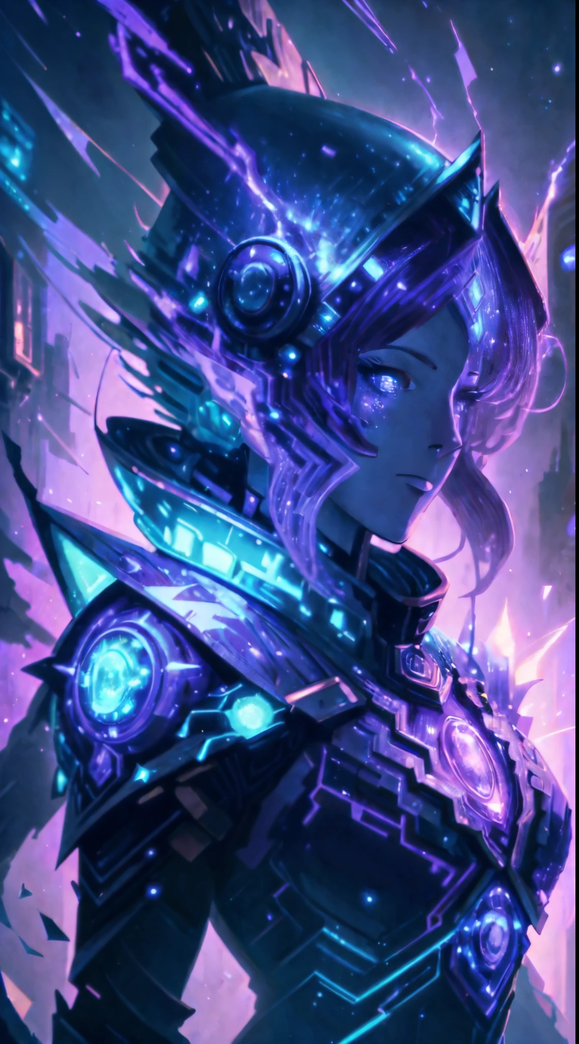 hight resolution、8K、Beautuful Women、digital princess、digital dictator、Warrior、Sexy costume、Cool costumes、(Aura shining from the whole body)、(covered in plasma)、Cyber World、mechanical castle、Lightning、Spark、fullmoon、intergalactic、Saturn