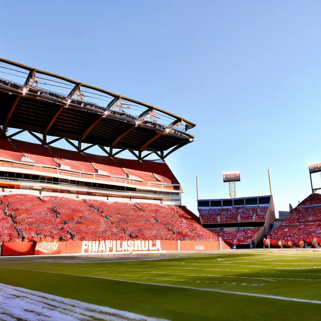 Kansas city Chiefs and Philadelphia eagles  halftime at Arrowhead stadium