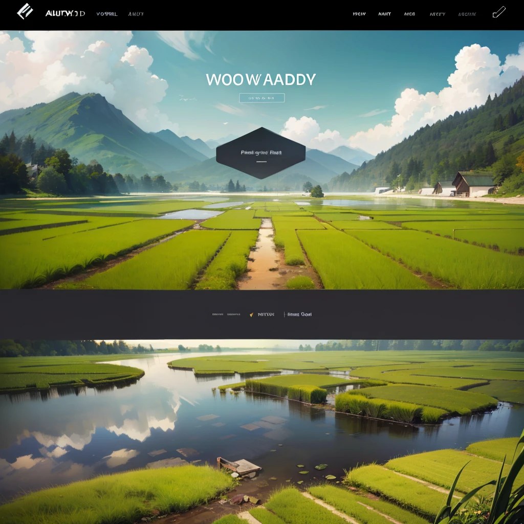 Rice Paddy Background Fresh Theme Welcome Title Login Form Username/Email Password Field Login Button Registration Option Phone Verification Send Verification Code Flat Buttons Responsive Design Readable Fonts Icons Navigation Linksl --auto --s2