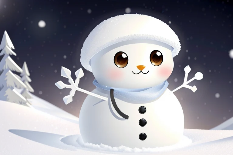 Super cute anthropomorphic snow