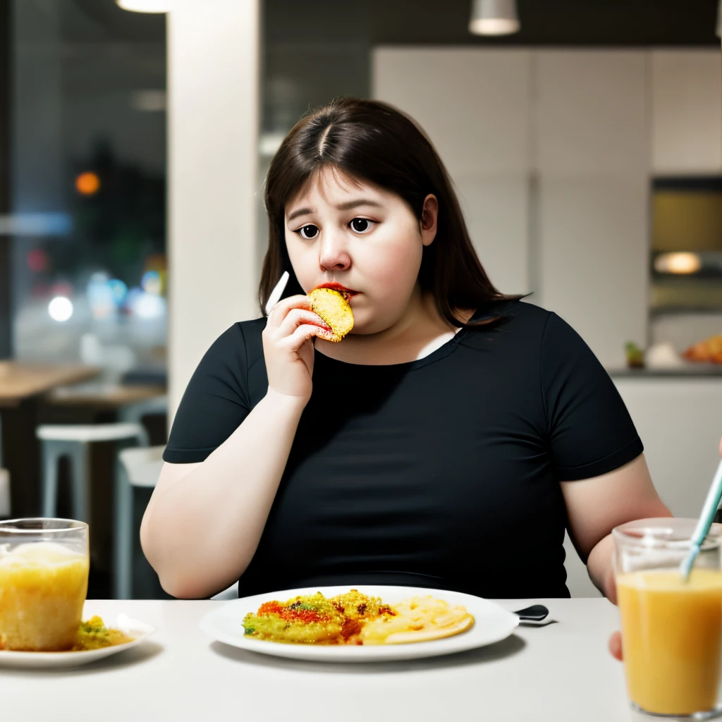 Ugly,fat、female,47age,Eating a salad