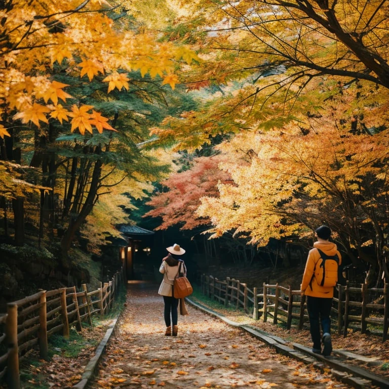 nighttime scene、Maple picking、kyoto、ren