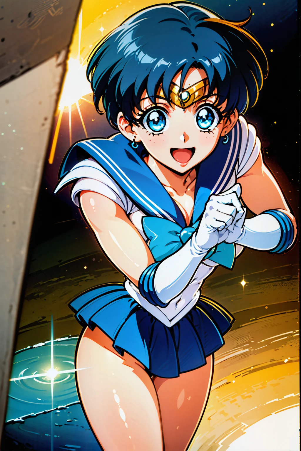 (top-quality:1.3),(masterpiece:1.4),(Anatomically correct),(Full limbs),(complete fingers),(Precise fingertips),(Fine details),(8K),Photorealista,((90s Anime,9 0 s anime,9 0 s anime style,anime cels,cel shaded anime):1.37), (Hyper-detailing:1.15), (delicate detail), (intricate detailes),(super model:1.3), (1人の女性:1.5),
(Sailor Mercury:1.52),Sailor Moon!!!!!!!!,Sailor Moon Style,by Sailor Moon,Sailor Senshi Uniform, ((make - up)),aqua eyes, Dark green hair, Middle hair, (Bioluminescent hair:1.1),(whitegloves:1.5),blueskirt,(Blue Boots:1.5), (Short stature:1.2),
(radiant eyes),ultradetailed eyes, (joyous expression:1.52), (Raging Eyes:1.24), (Blue glowing eyes:1.17), eyes focus,(Masterfully crafted Glow,Sky Blue Lens Flare:1.7),
Color Theme Red,octane renderings, nffsw,Rainbow Paint Drop,Paint Teardrop, Woman made up of paint, entirely paint,
(Cinematic background),Splat, Splash, Indoors,Dark and blurry background,floating in sky,a closeup,dynamic ungle,the setting sun,Park at night,
(The best lighting,extremely delicate and beautiful),beautiful detailed brilliance, (softlight:1.2),(Soft lighting in gold tones),,Warm and soft lighting,Dramatic light,((ciinematic light)), (Cinematic Masterpiece),(Cinematic headlight),Ambient Occlusion,ambient lights,intensely,Powerful,splashes of colour absolutely eye-catching,((coustics)),ray trace reflection,with light glowing,Happiness