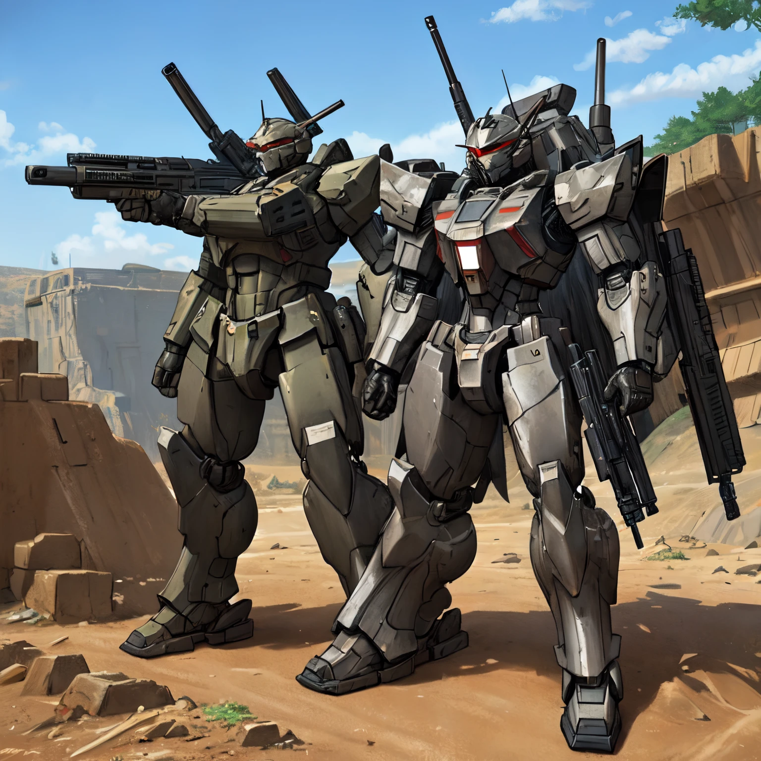 armored core style, rifle,