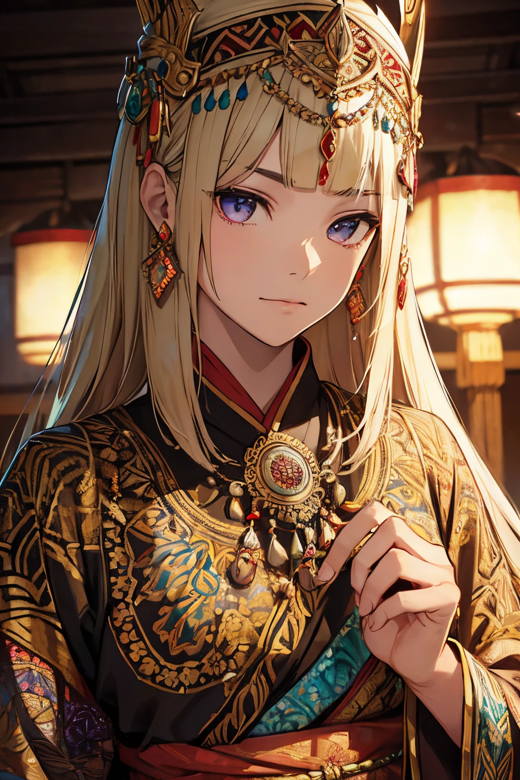 A male hero wearing Indonesian Javanese clothes with different eyes, showcasing the power of batik art and polite demeanor. (best quality, ultra-detailed), realistic, portraits, vibrant colors, studio lighting, fine details, traditional batik patterns, respectful expression, confident pose, intricate embroidery, hand-painted batik motifs, cultural heritage, exquisite craftsmanship, sharp focus, realistic facial features, traditional headgear, Batik Power!