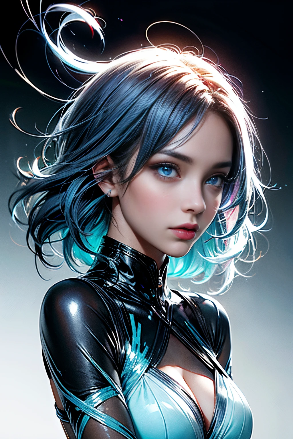 masterpiece, best quality, (extremely detailed CG unity 8k wallpaper, masterpiece, best quality, ultra-detailed, best shadow), (detailed background), (beautiful detailed face, beautiful detailed eyes), High contrast, (best illumination, an extremely delicate and beautiful),1girl,((colourful paint splashes on transparent background, dulux,)), ((caustic)), dynamic angle,beautiful detailed glow,full body, paint splash, detailed Eyes, Blue Eyes. Clear Eyes.