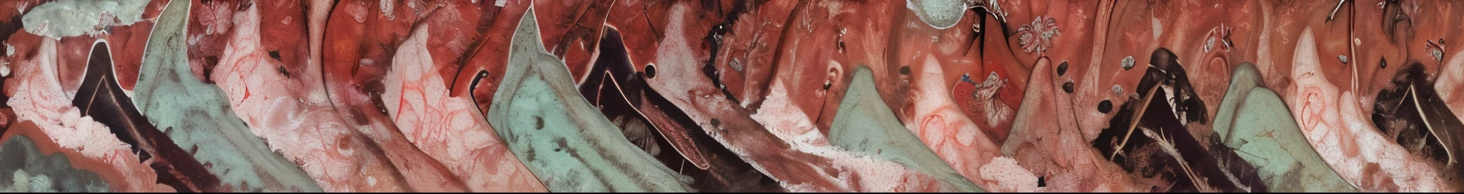 Palavra VENO escrita em sangue com vermes em volta