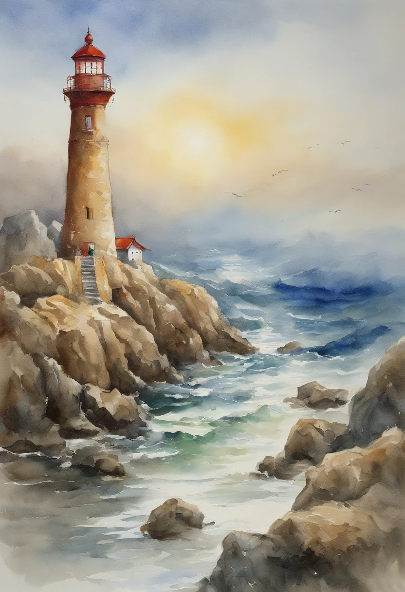 The hero of the story is the lighthouse keeper Li Kun，The heroine is Alian, a girl from the fishing village。Li Kun is responsible for guarding the Laotieshan Lighthouse built in 1880.，This lighthouse stands on the dividing line between the Yellow Sea and the Bohai Sea，On one side is the deep blue Yellow Sea，On the other side is the light yellow Bohai Sea。The two met under the lighthouse，We have experienced the ups and downs of life and the test of love together.。