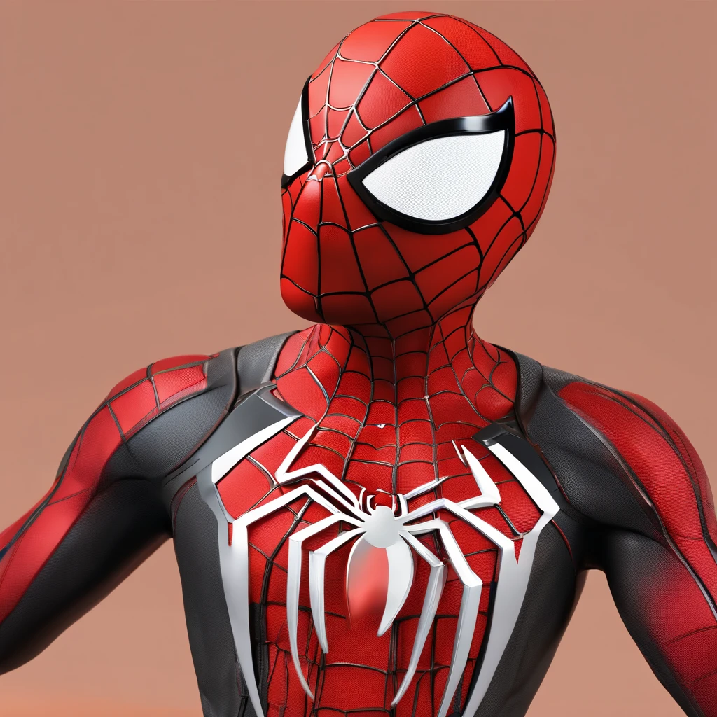 Spider-Man IP, eyes with brightness, super heroes,Black suit, clay, role model, A blind box toy, Delicate gloss,clean backdrop, Good gloss, a 3D render,Best quality at best