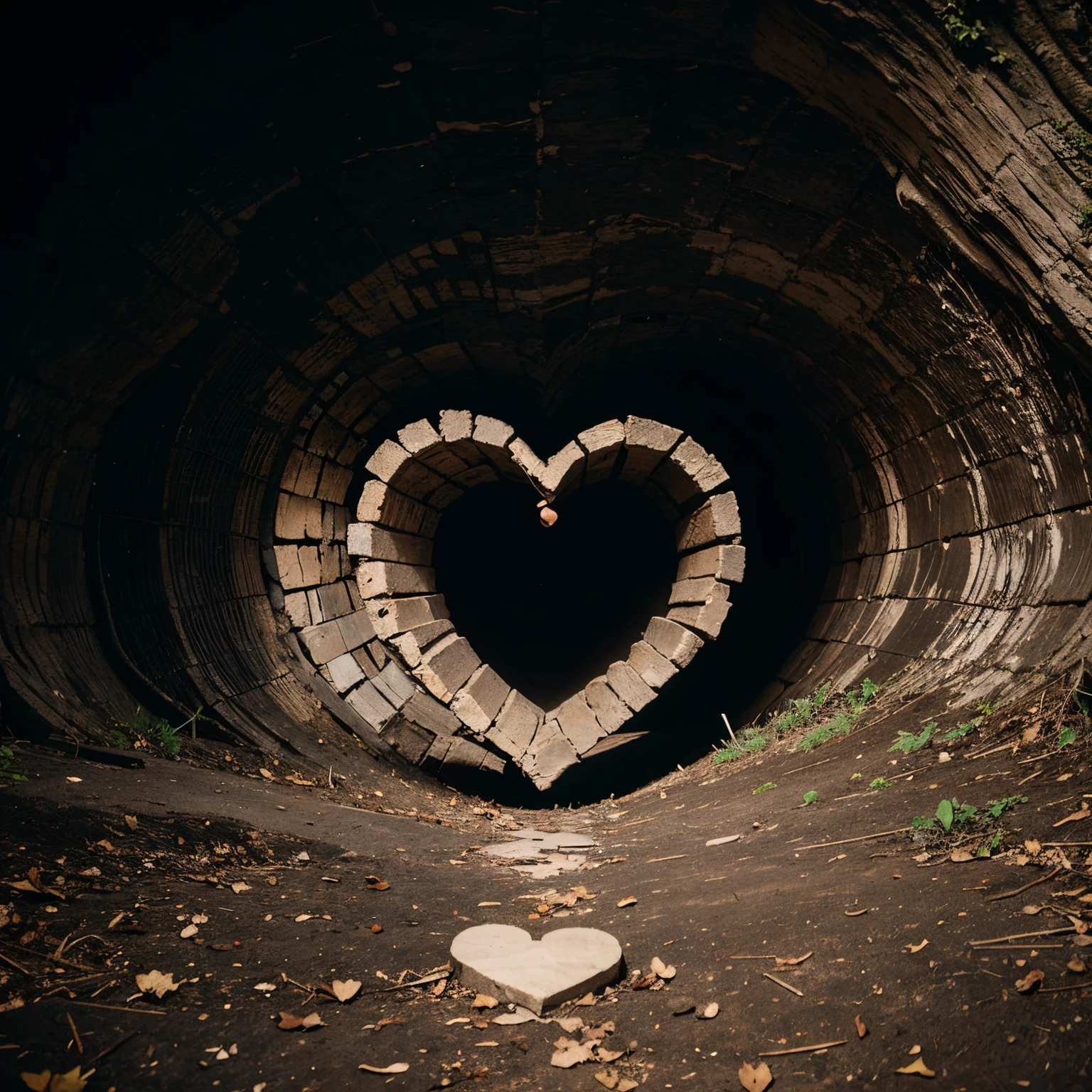 Place a picture of a hollow heart