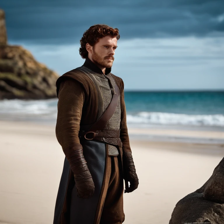 Robb Stark has curly auburn hair, blue eyes, and a neat beard. Famously portrayed by Richard Madden,Game of Thrones TV series,Robb Stark has curly auburn hair, blue eyes, and a neat beard. Famously portrayed by Richard Madden,face,photo