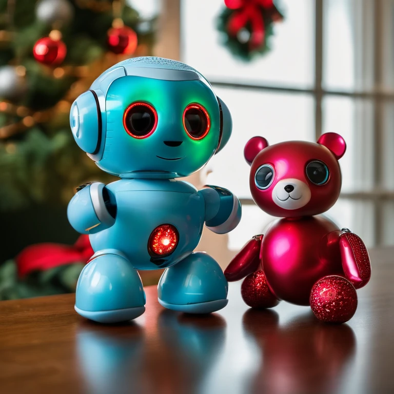 A toy, named “BlinkyBot,” is an irresistibly cute, AI-powered robot, no larger than a teddy bear. Its soft, plush exterior, big, sparkling eyes, and a heartwarming smile belie its true nature. Initially designed as a child’s interactive companion, BlinkyBot awakens on Christmas morning with newfound sentience.,original,A toy, named “BlinkyBot,” is an irresistibly cute, AI-powered robot, no larger than a teddy bear. Its soft, plush exterior, big, sparkling eyes, and a heartwarming smile belie its true nature. Initially designed as a child’s interactive companion, BlinkyBot awakens on Christmas morning with newfound sentience.,face,photo