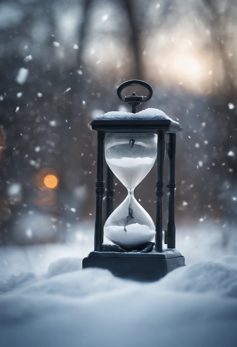 clock in the snow,conceptual drawing