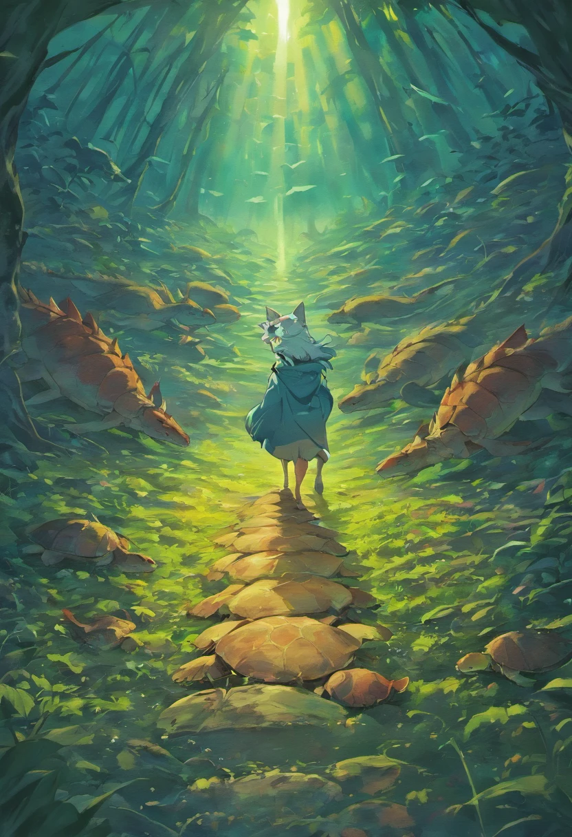 Big bad wolf steps on turtle