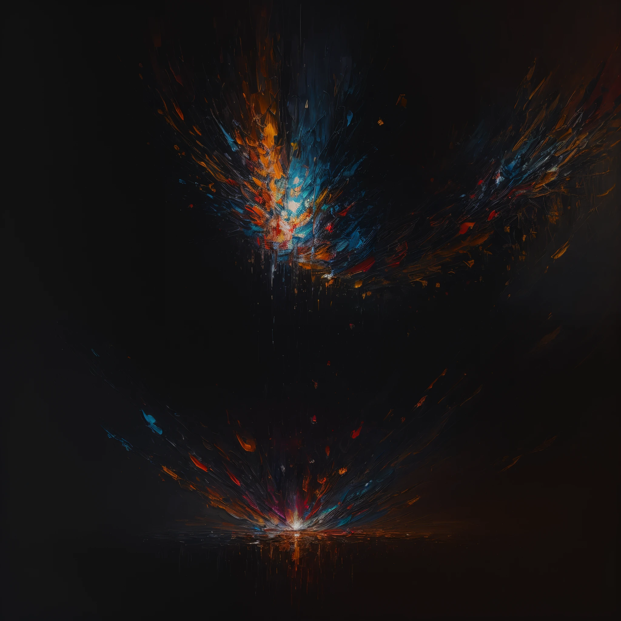 Abstract oil painting with the theme of light