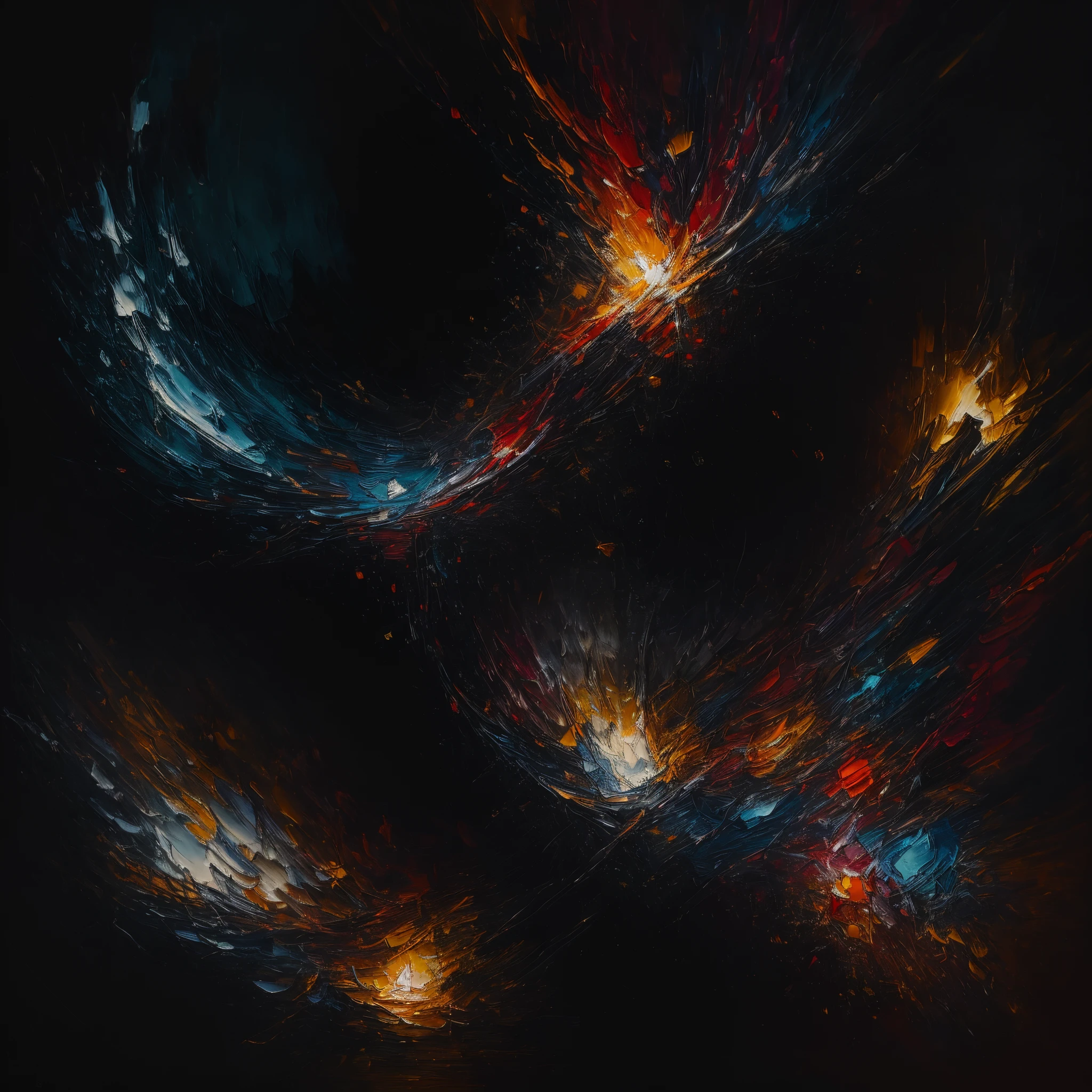 Abstract oil painting with the theme of light