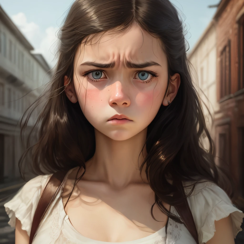 girl with Troubled face