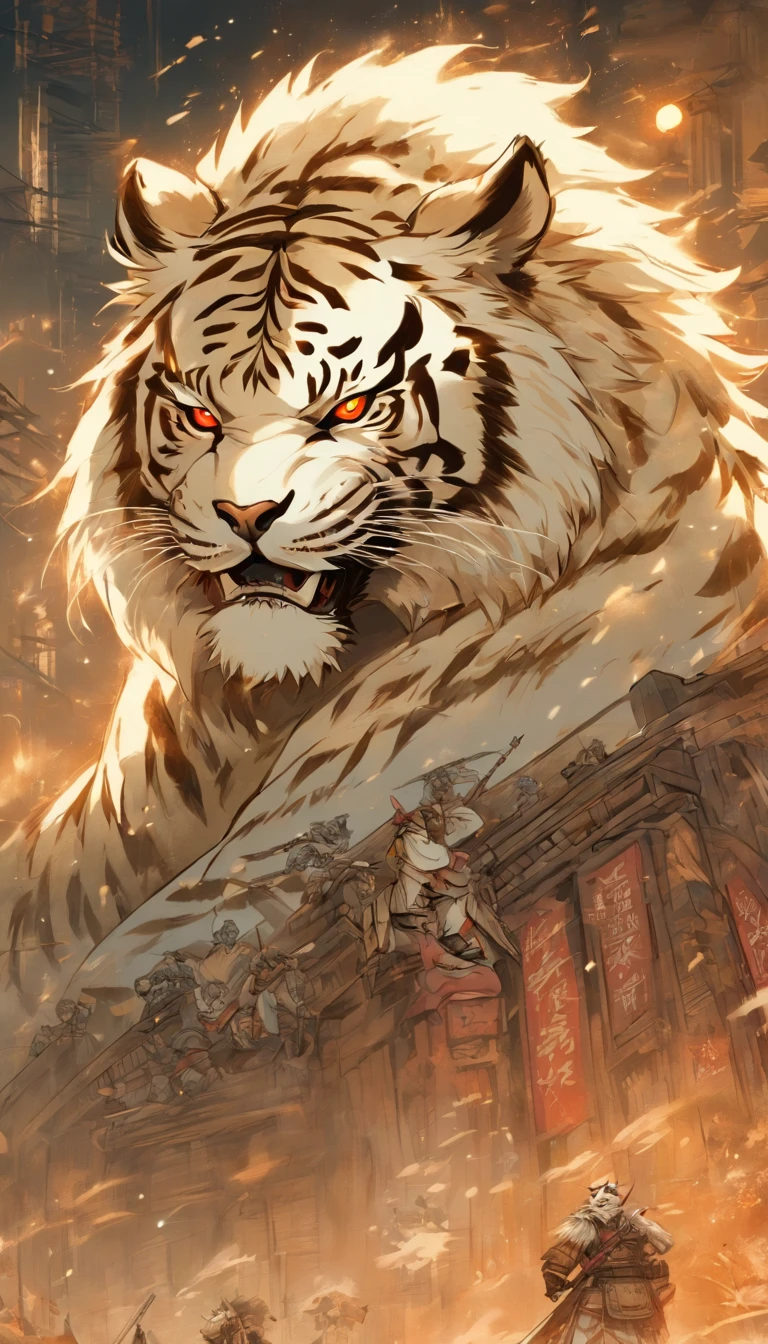 The prompt for generating a Stable Diffusion image:
"A detailed portrait of a divine white tiger mech in a punk style, sketched on a tablet with the texture of old paper, depicting a battle scene under the moonlight. The mech should have a strong Chinese aesthetic, with anthropomorphic features."
Tags: divine white tiger mech, detailed portrait, punk style, sketched on a tablet, old paper texture, battle scene, moonlight, Chinese aesthetic, anthropomorphic features.
