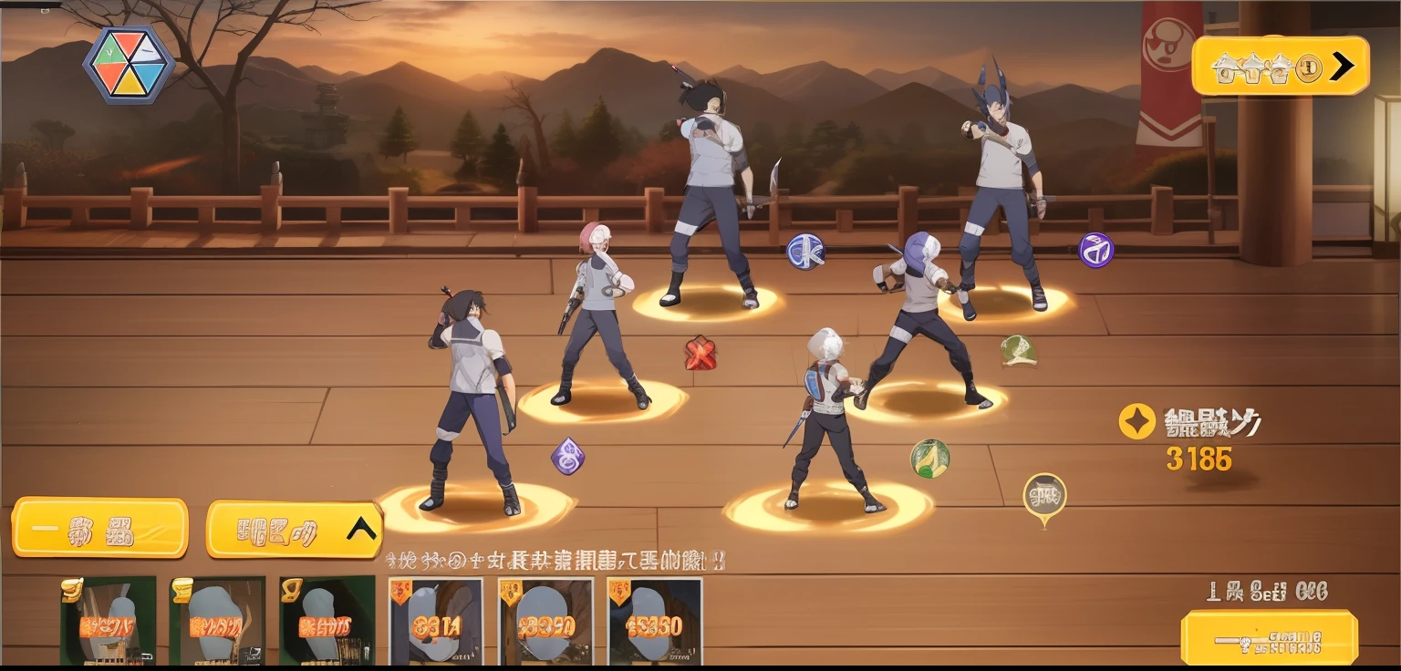 There are many people in the game,Postures vary, Inspired by Li Shida, gameplay video, game footage, squad fighting enemy, Multiple floating swords, in game, in game, Strongest pose, Onono City, waving kunai, gameplay, Anime fights, game footage, Haruno Sakura is in slug sage mode, Game screenshots with ui