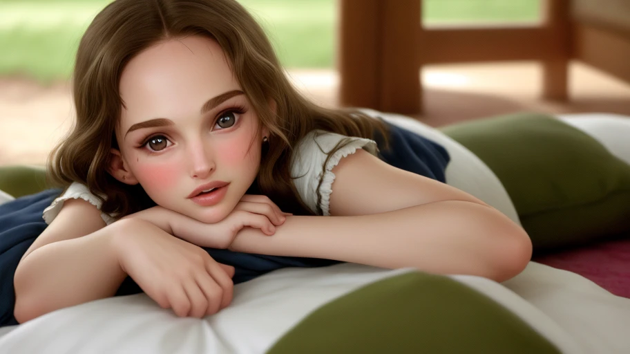 ((Emma Watson)) ((auf dem Bett)) ((Hausbesetzung)) Arafierte Frau in einem Jeanskleid und Socken posiert auf einem Bett, hot klein girl, hot klein, klein girl, lone klein female goddess, Mini-Jeansrock, beautiful alluring , Schlauch-Top-Kleid, of a schoolgirl, das posiert, Minirock, Cute schoolgirl, kurzes Minikleid, klein, Cute young lady of whole body, in einem Kleid