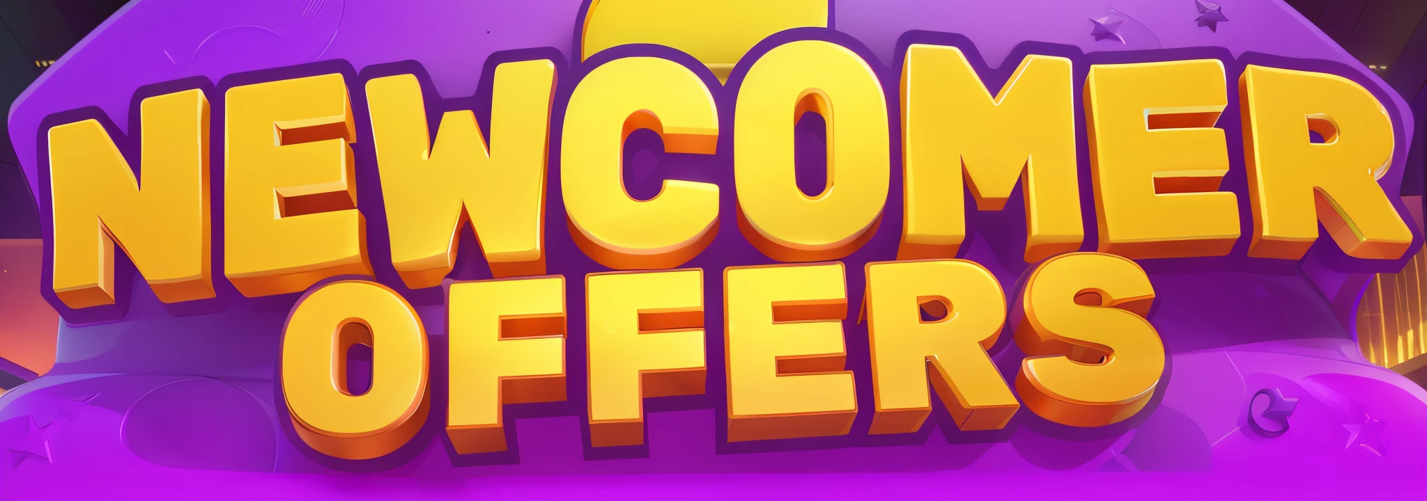 Close up of purple and yellow signage,It says &cite;provided by new immigrants&cite;, Limited-time offer, banners, Pictograms, 3D icons for mobile games, promotional images, ingame image, Official, website banner, Unco corporate banner, unused design, Online casino logo, 🚀🌈🤩, commercial banner, # the good, #the good, advertisement picture, sneak shot