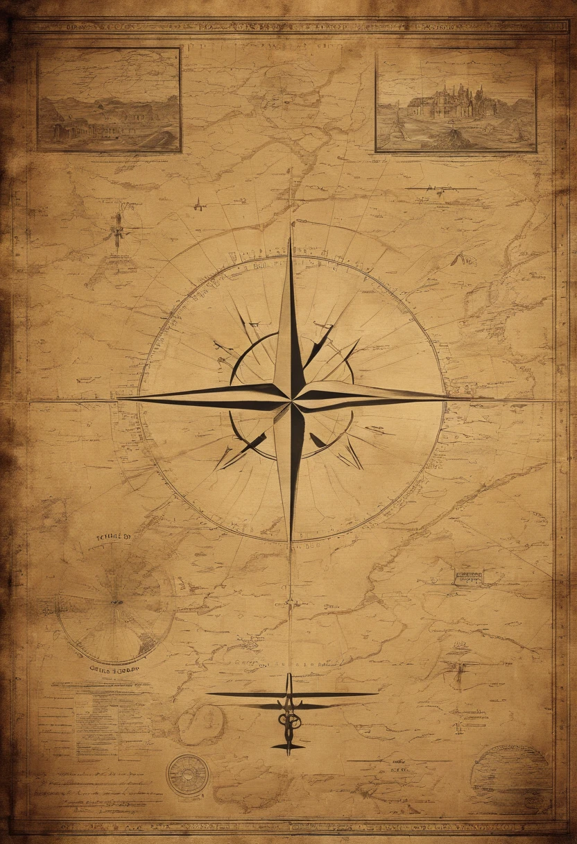 A close-up of an old, weathered map with mysterious markings and symbols.,The X-Files TV series,Fox Mulder, the iconic FBI agent from “The X-Files,” is characterized by his tall, lean figure and sharp, contemplative features, often accentuated by his dark, intense eyes and a typically serious expression. His style is simple yet professional, favoring dark suits that match his more practical approach to his unconventional work.