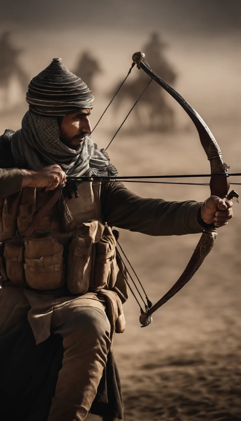 islamic forces、cavalryman drawing a bow、