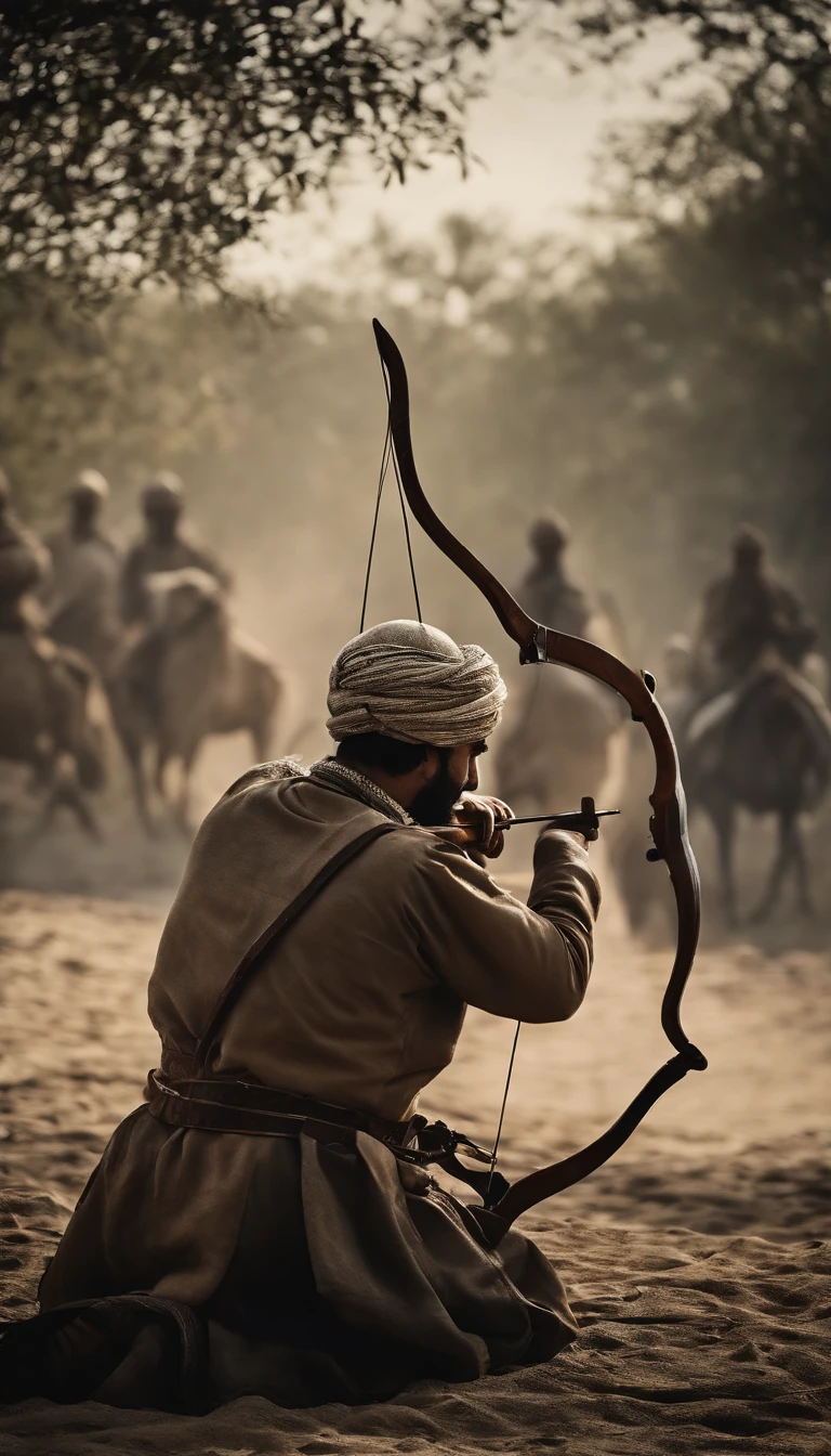 islamic forces、cavalryman drawing a bow、