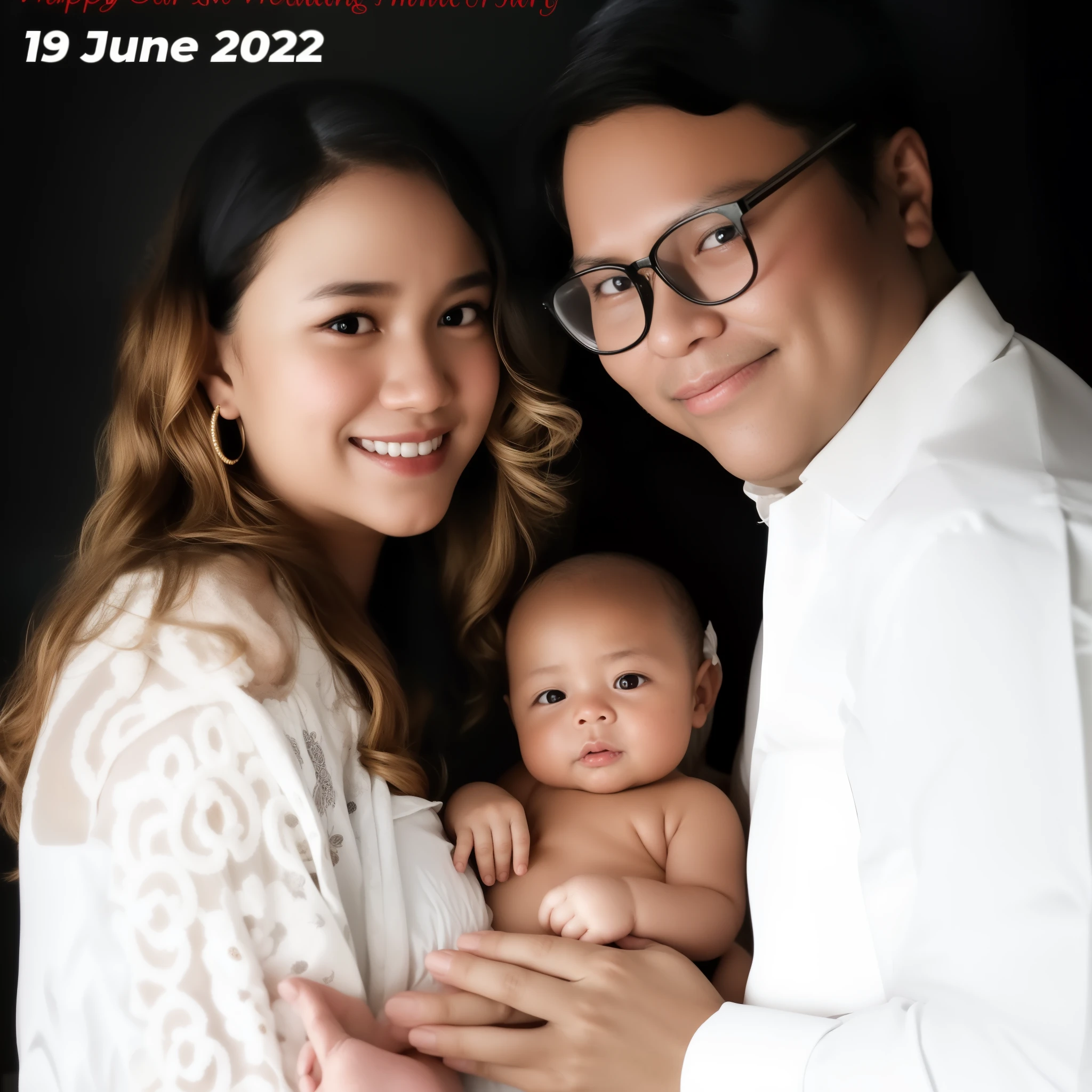 there is a man and woman holding a baby in a white dress, barong family, full protrait, husband wife and son, happy family, by Basuki Abdullah, full body photogenic shot, by Robbie Trevino, family photography, home photography portrait, potrait, cindy avelino, barong family member, john jude palencar, portrait image