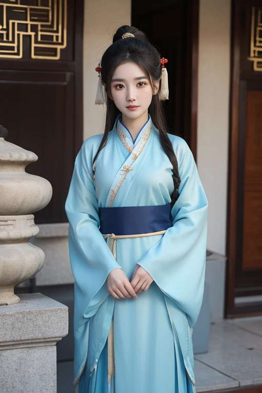 Detailed face, Chinese ancient style, Hanfu, normal proportions