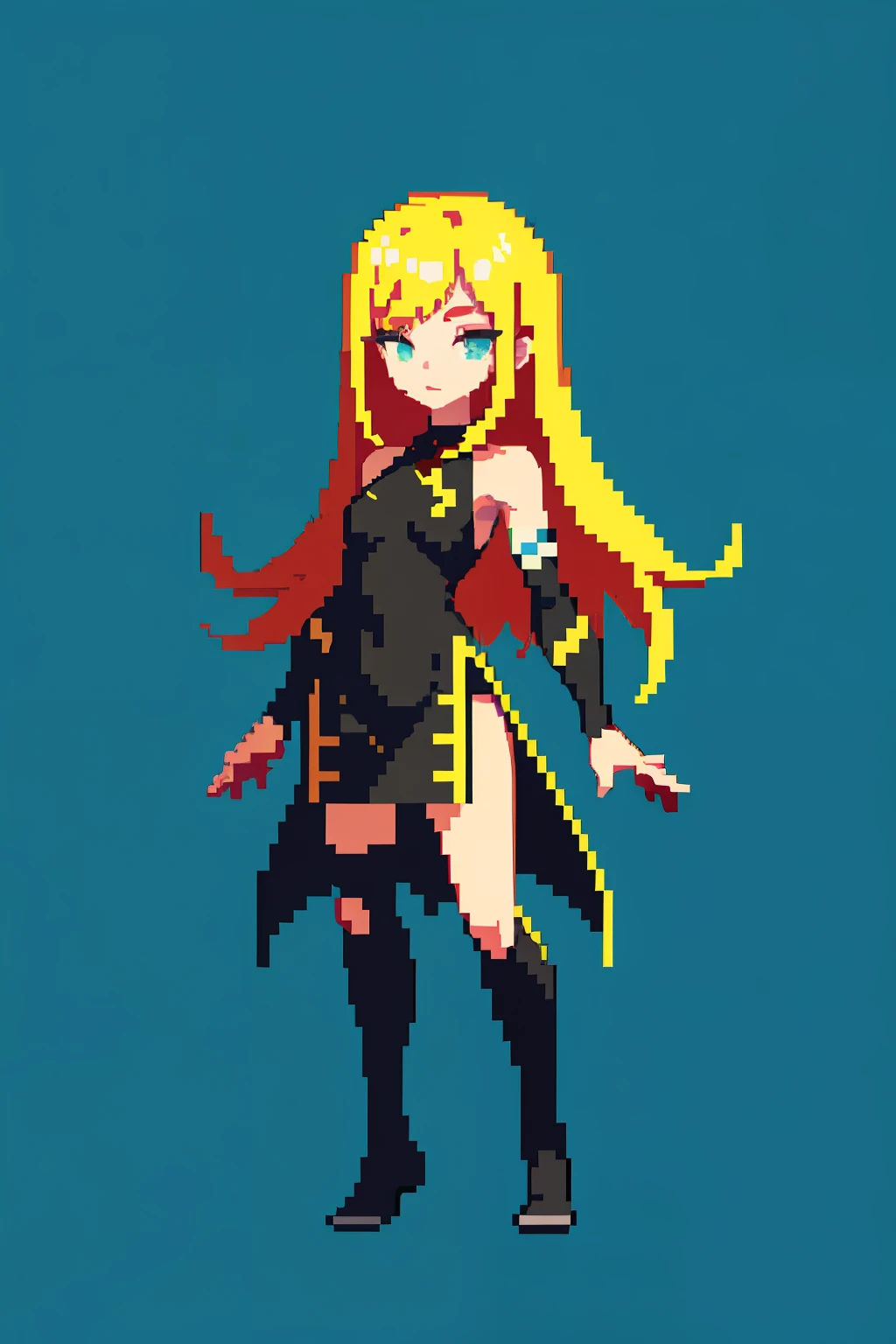 A close up of a pixel art of a woman with long hair - SeaArt AI