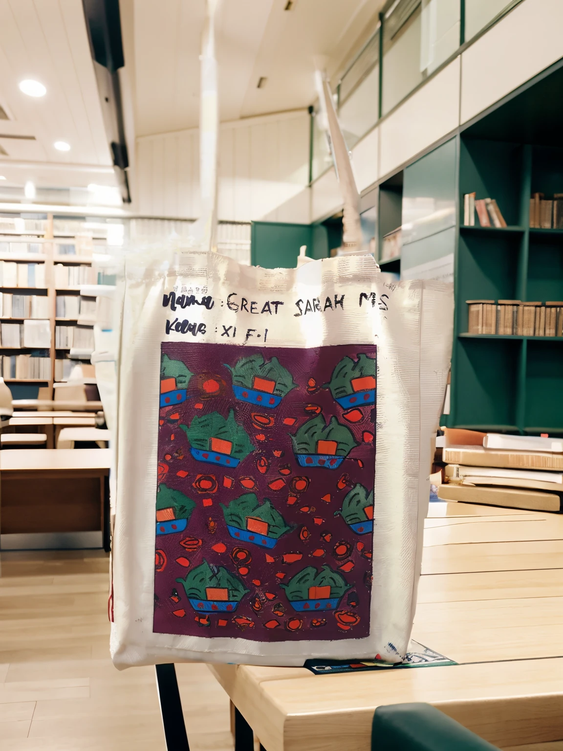 The baground blur in table library many books without people and anime