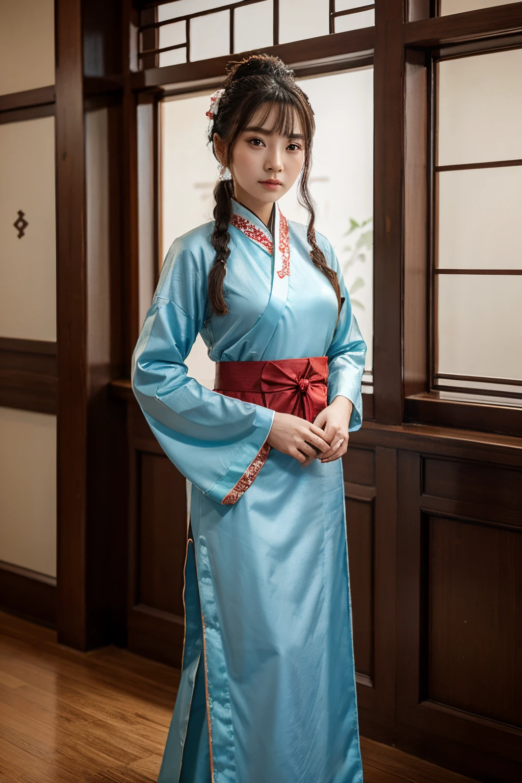 Classical Chinese style Hanfu girl indoor