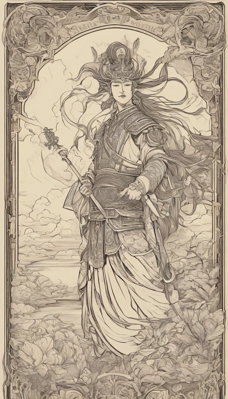 Tablet sketch of the holy god Qinglong armor portrait in the Book of Mountains and Seas、kosmos、rays of moonlight、punky style、old paper texture,in mecha style,The is very detailed,Live-action,China-style