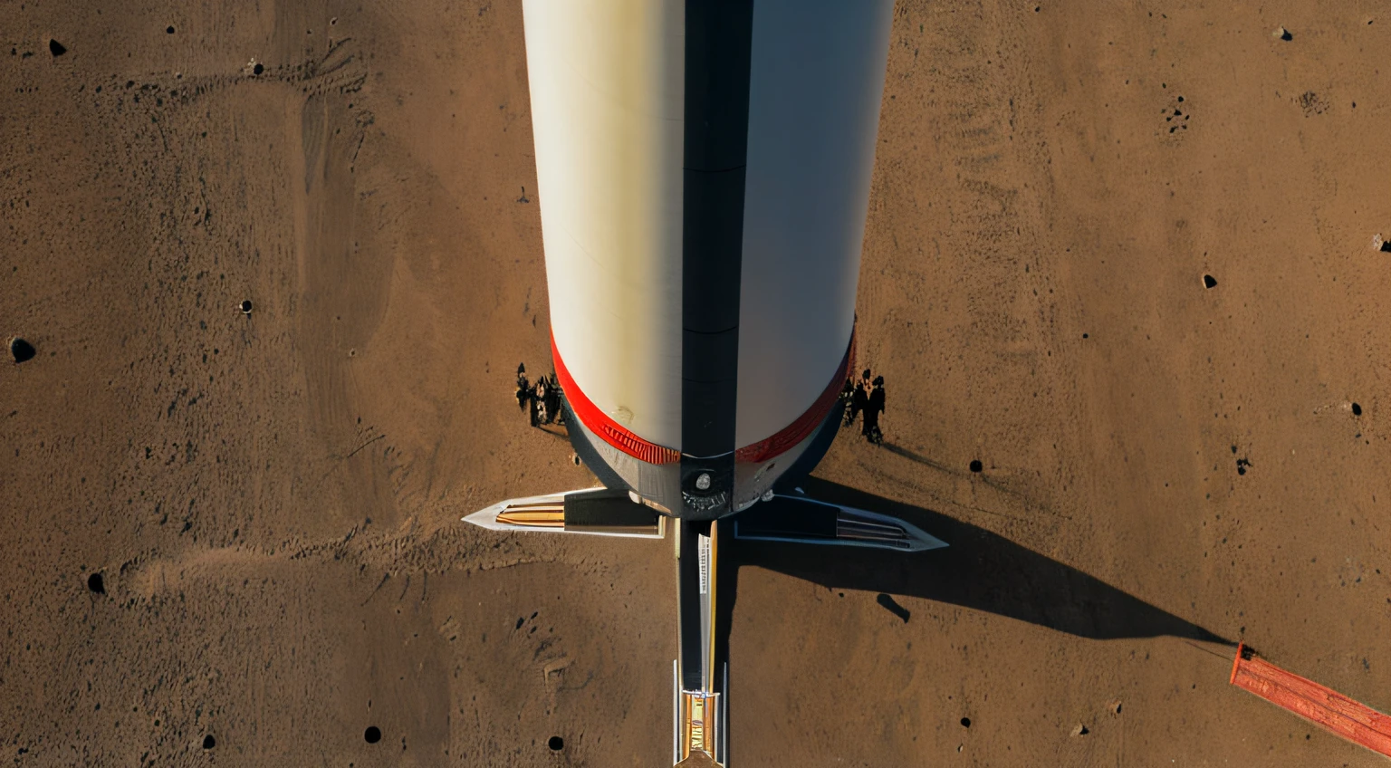 Space rocket to the edge of Mars, Mars is huge, space rocket metallic texture, glossy, realistic, hyper-realistic, bright picture, different machines, starry sky, daytime, large details of the space shuttle revealed, super wide angle, bird's-eye view, high reality, light and dark