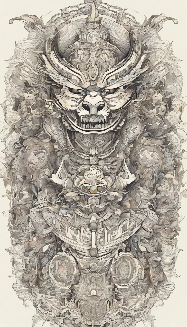 Tablet sketch of the holy god Qinglong armor portrait in the Book of Mountains and Seas、kosmos、rays of moonlight、punky style、old paper texture，in mecha style，The is very detailed，Live-action，China-style