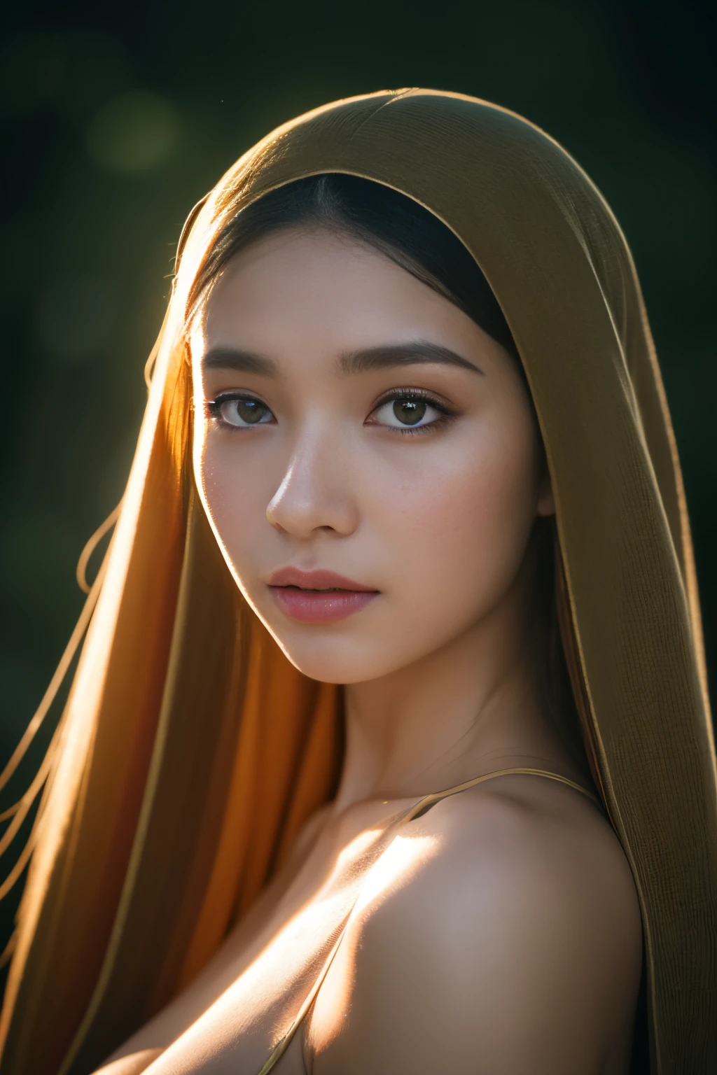 forest, bellydancer, mongolian, hijabi, cleavage, reflection light, chiaroscuro, depth of field, cinematic lighting, ray tracing, Sony FE GM, UHD, super detail, masterpiece, textured skin, high details, best quality, award winning,3D,hdr(HighDynamicRange),Ray traching,NVIDIA RTX,Hyper-Resolution,Unreal 5,Subsurface scattering、PBR Texture、post-proces、Anisotropy Filtering、depth of fields、maximum definition and sharpness、Many-Layer Textures、Albedo e mapas Speculares、Surface coloring、Accurate simulation octane rendering of light-material interactions、Two-colored light、largeaperture、Low ISO、White balance、the rule of thirds、8K raw data