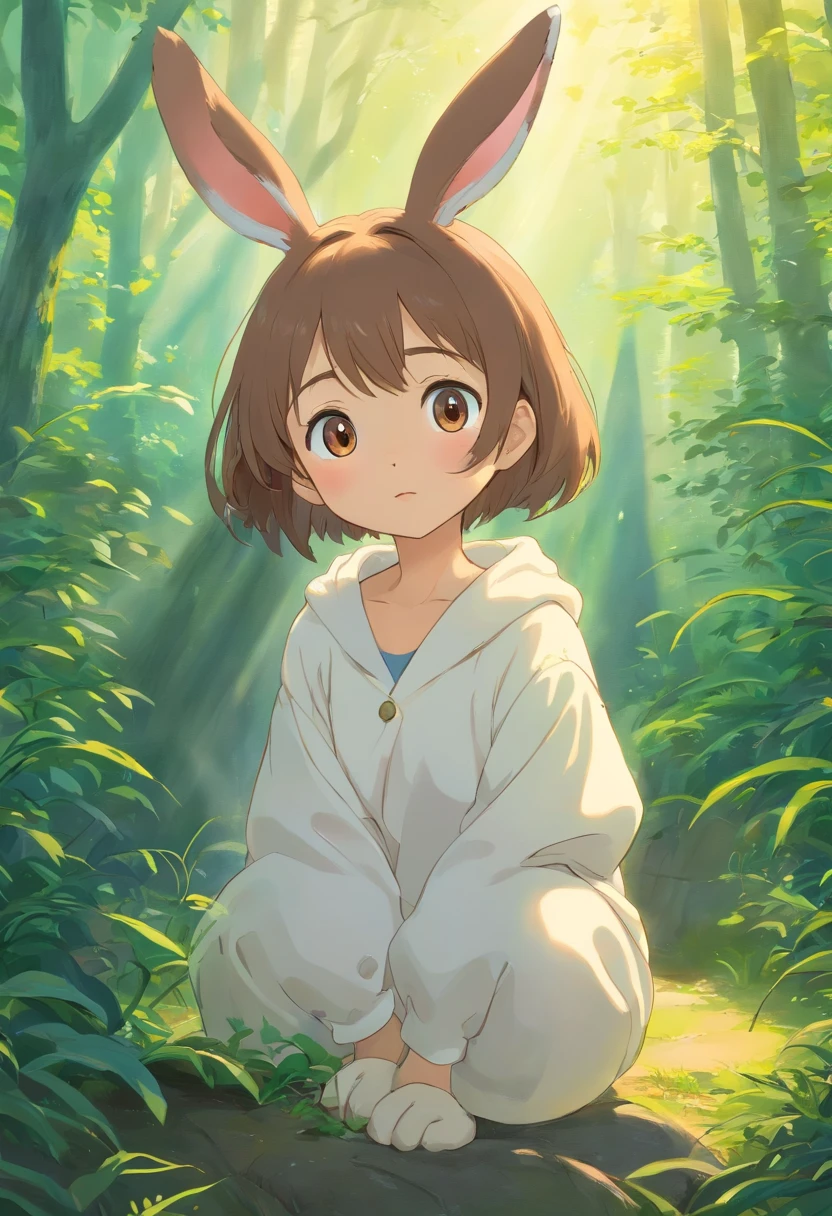 Little bunny animals,adolable,Animal children illustration,glowing effect,depth of fields,to emphasize,Real light,ray traycing,oc rendered,hyper realisitc,Best quality,8K,Works of masters,ultradetailed,Correct anatomy,Eyes in focus