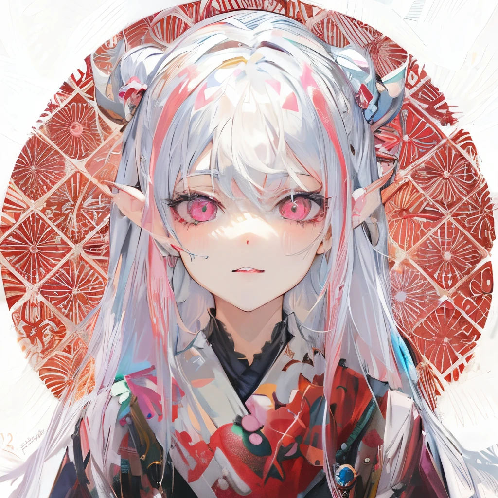 anime girl with long white hair and pink eyes in a red hat, anime styled digital art, digital art on pixiv, digital anime art, detailed digital anime art, guweiz on pixiv artstation, guweiz, zerochan art, guweiz on artstation pixiv, digital anime illustration, anime style art