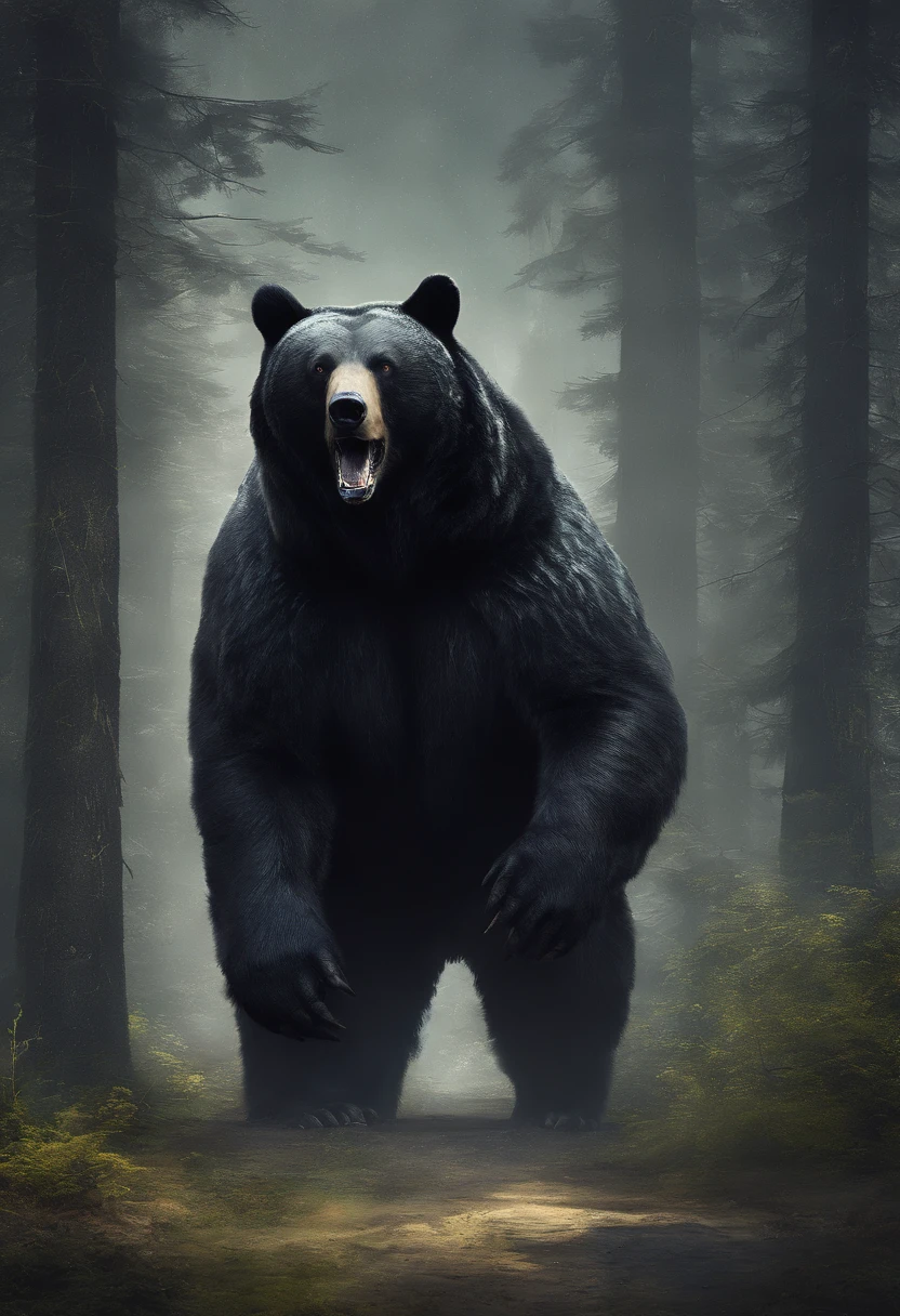 Bear gigantic black humanoid Bear.