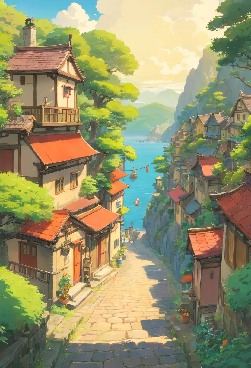Tiny village,Far view,and close view