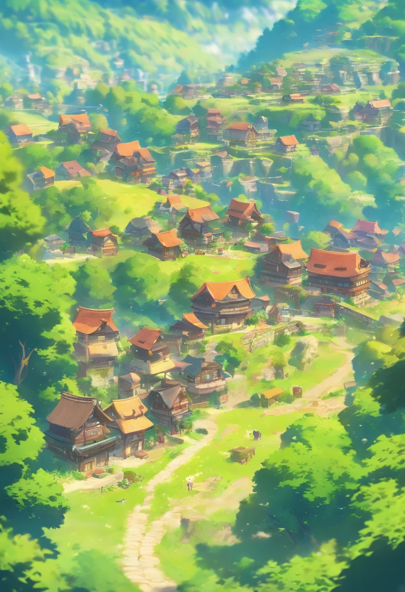 Tiny village,Far view,and close view