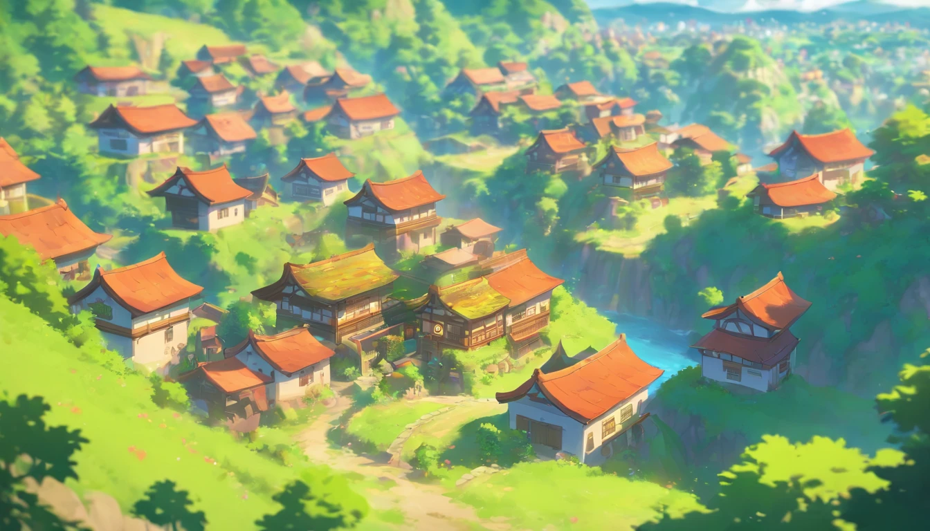 Tiny village,Far view,and close view