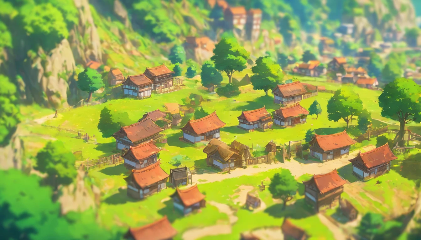 Tiny village,Far view,and close view
