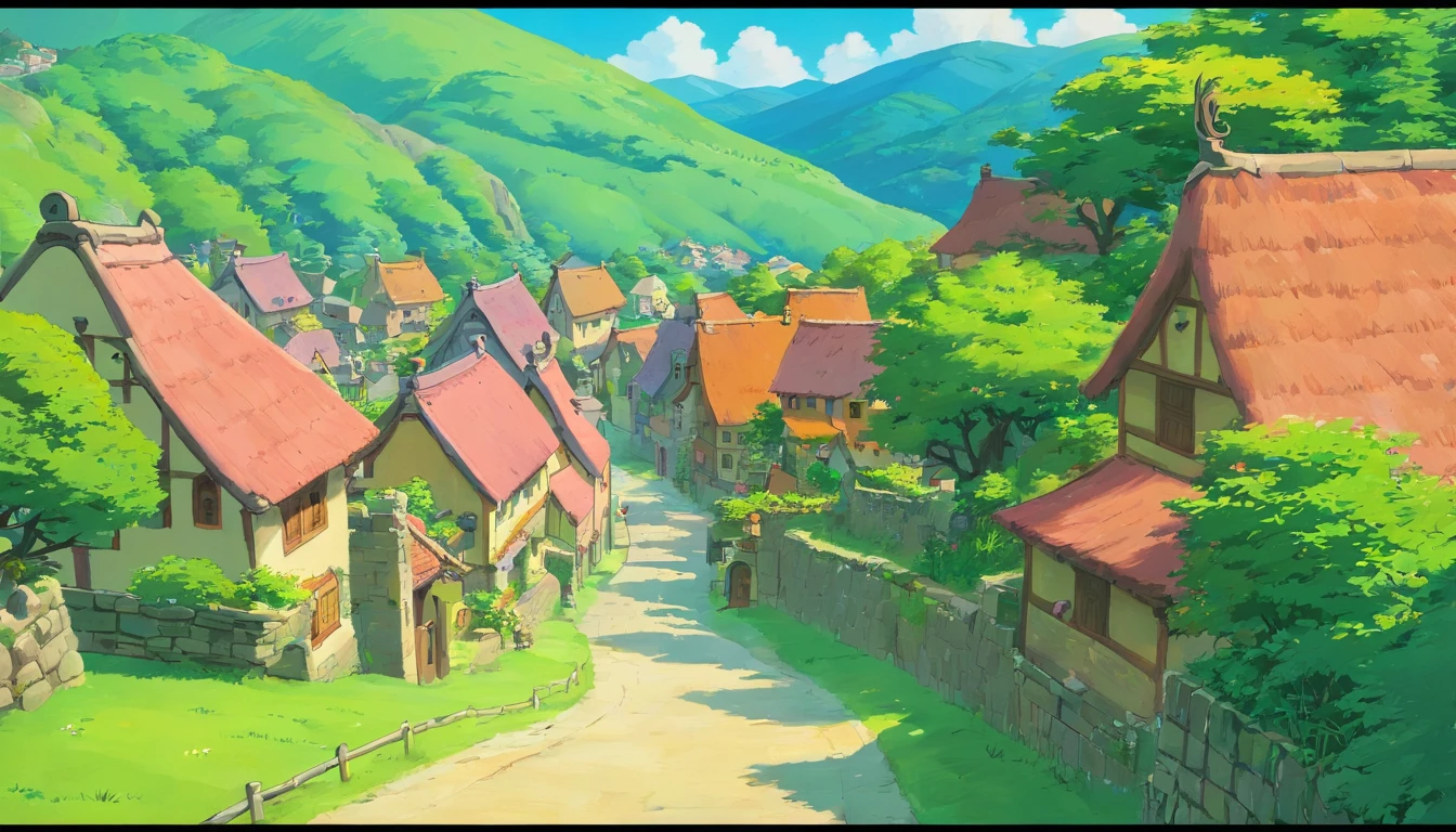 Tiny village，Far view，and close view