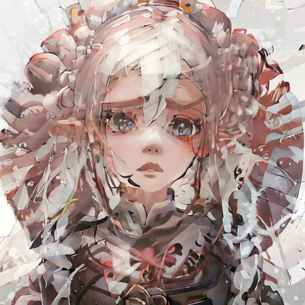 anime girl with long white hair parted in the middle, hair split in the middle with buns and pink eyes angry eyebrows elf ears, anime styled digital art, digital art on pixiv, digital anime art, detailed digital anime art, guweiz on pixiv artstation, guweiz, zerochan art, guweiz on artstation pixiv, digital anime illustration, anime style art